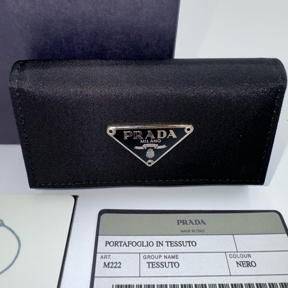 Prada Nylon 6 Key Case Holder Black